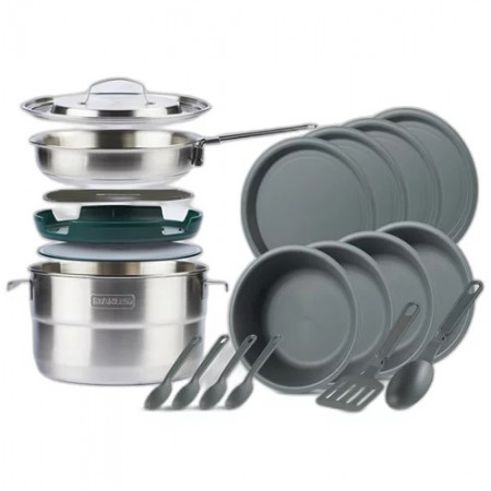 KIT COZINHA CAMPING STANLEY 21 PEÇAS INOX