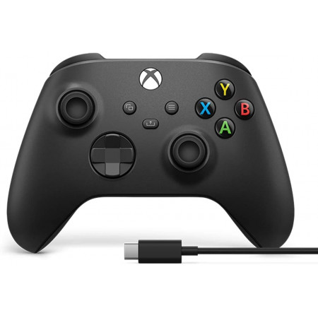 CONTROLE XBOX ONE SERIES X/S + CABO USB-C MICROSOFT PRETO