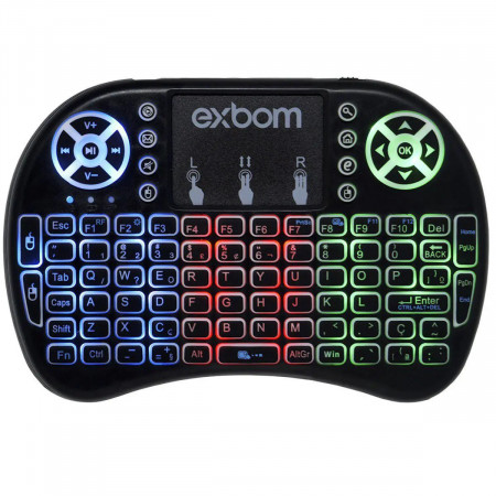 TECLADO AIR MOUSE KEYPAD SMART TV BK-BTI8LED EXBOM 