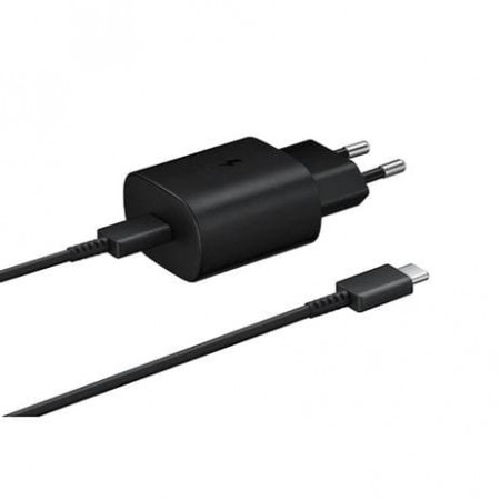 CARREGADOR PAREDE TURBO 25W USB-C + CABO USB-C/C PRETO EP-TA800 SAMSUNG