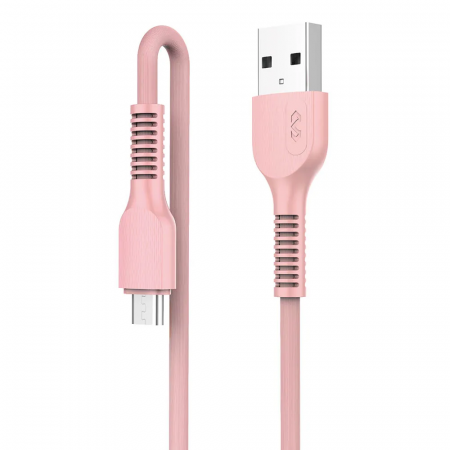 CABO USB / MICRO USB 2MT VQ-D88 LETRON ROSA