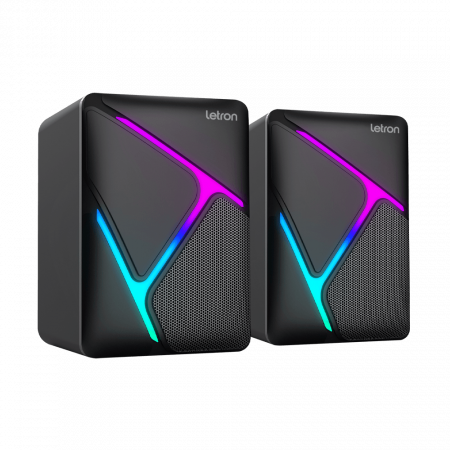 CAIXA DE SOM PC GAMER USB 6W STORM LED RAINBOW ES-506 LETRON