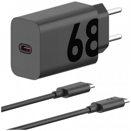 CARREGADOR PAREDE TURBO 68W USB-C + CABO USB-C MOTOROLA