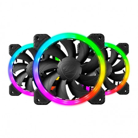 COOLER FAN GABINETE 120MM COUGAR VORTEX FCB KIT C/ 3 RGB