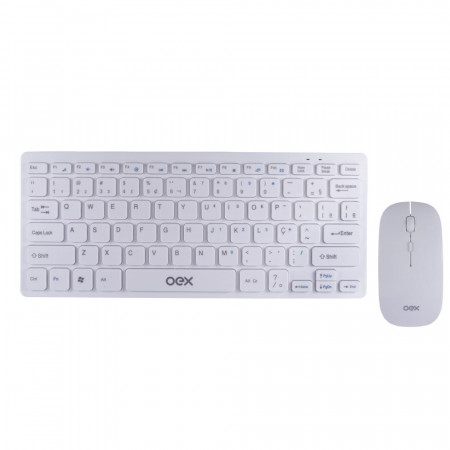 TECLADO E MOUSE WIRELESS OEX ULTRA SLIM TM405 BRANCO