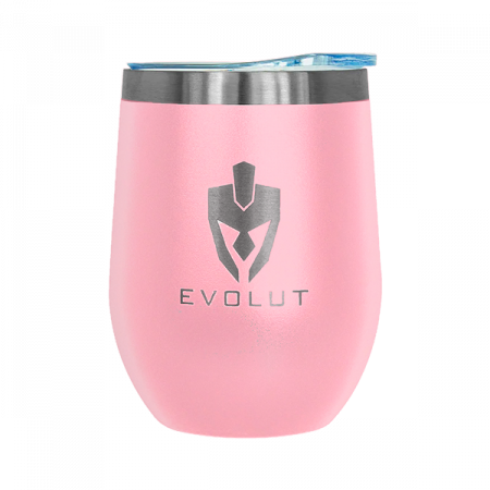 COPO TERMICO P/ VINHO EVOLUT COM TAMPA 340ML ROSA CLARO