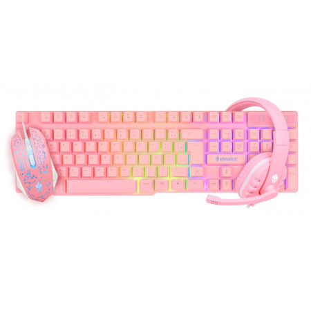 TECLADO E MOUSE GAMER + FONE EVOLUT EG53 