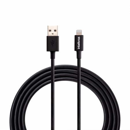 CABO USB LIGHTNING 1.2M CERTIFICADO INTELBRAS EUAL 12PP PRETO 