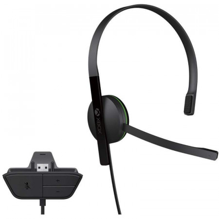 FONE + MIC GAMER MICROSOFT XBOX ONE CHAT PRETO