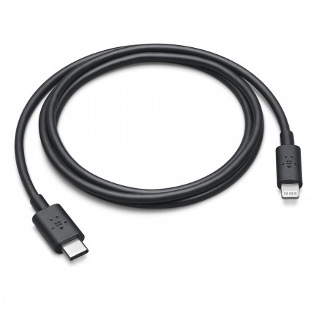 CABO USB-C LIGHTNING 1,2MT CERTIFICADO BELKIN PRETO
