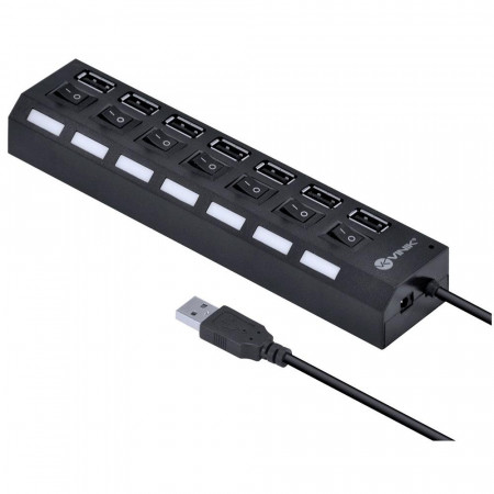 HUB USB 2.0 7 PORTAS VINIK HUV-40 PRETO 
