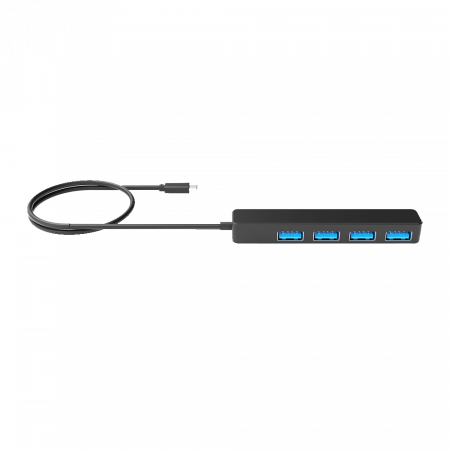HUB USB-C 4 PORTAS USB 3.0 LETRON 74401 PRETO
