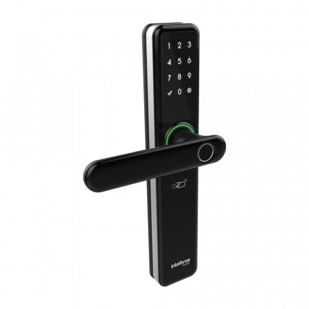 AUTOMAÇÃO FECHADURA SMART C/ MACANETA INTELBRAS IFR 7000 PRETA