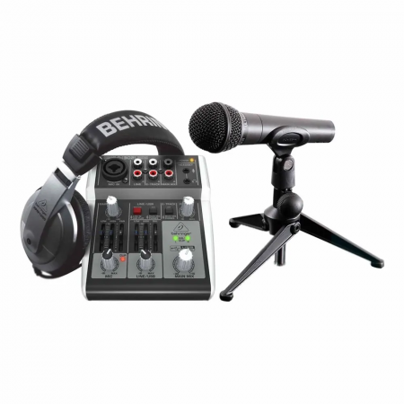 KIT PODCAST STUDIO BEHRINGER MESA XENYX 302USB + MIC XM8500 + FONE HPM1000