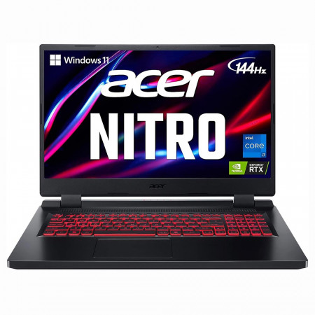NOTEBOOK ACER NITRO 5 AN517-55-79QV CI7 12GEN 16GB 1TB SSD VGA RTX3060 6GB 17,3" 144HZ W11 PRETO
