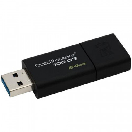 PEN DRIVE 64GB USB 3.0 DT100G3 PRETO KINGSTON