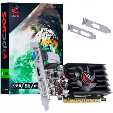 PLACA DE VIDEO GEFORCE G210 1GB DDR3 64BITS PCYES - PA210G6401D3LP