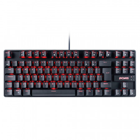 TECLADO GAMER MECANICO PCYES NERON LED VERMELHO SW BROWN