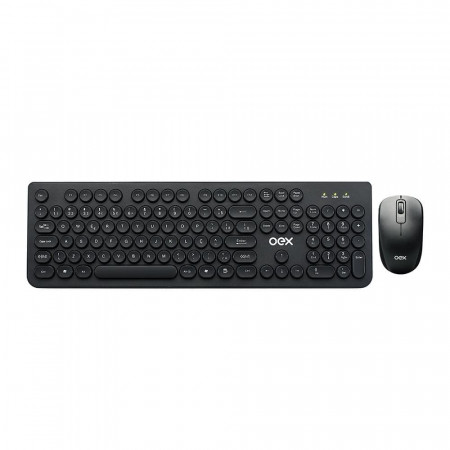 TECLADO E MOUSE WIRELESS OEX POP+ TM410 PRETO