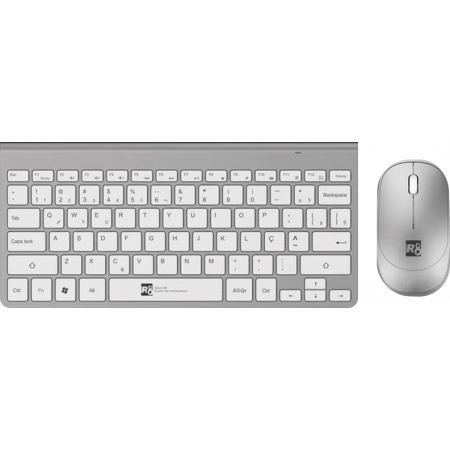 TECLADO E MOUSE WIRELESS COMPACT KM1931 LETRON PRATA