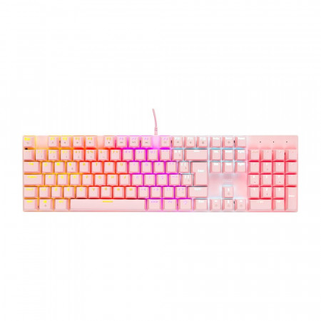 TECLADO GAMER MECANICO DAZZ ORION ESSENTIAL ROSA RGB SW AZUL