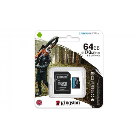 CARTAO MICRO SD 64GB CLASSE 10 170MB/S 4K SDCG3 KINGSTON