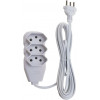 EXTENSAO ELETRICA 3MT 3 TOMADAS FORCELINE BRANCA  - 1