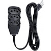 EXTENSAO ELETRICA 5MT 3 TOMADAS FORCELINE PRETA - 1