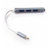HUB USB-C 4 PORTAS 3 USB-2.0 / 1 USB-3.0 OEX HB-104 ALUMINIO - 1